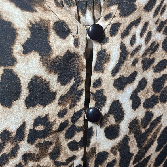 Pleione leopard print sleeveless tulip blouse women’s size XL - Picture 5 of 9